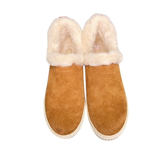 Timberland Skyla Bay Brown Suede Faux Fur Lined Slip On Sneaker Booties 8.5 - Picture 3 of 8